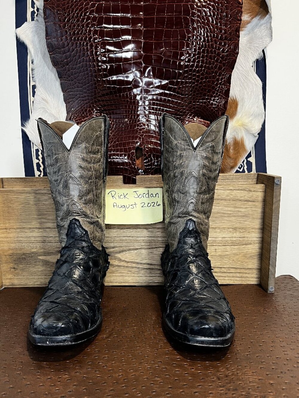 Black Jack Arapaima/Pirarucu Fish Cowboy Boots in Men's Size 11.5D